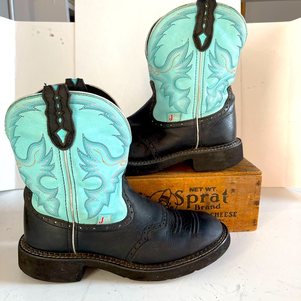 Justin Gypsy Gemma Western Boot Black Womens Size 8.5